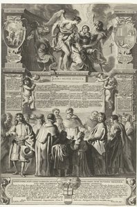 Institution de la confrérie Militia Angelica Thomae Aquinatis, 1649 Origo Militiae Angelicae, divi Thomae Aquinatis; sub caelesti eius cingulo castitatis, institutae