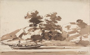 Bateliers dans une barque - Richard Cooper the Younger