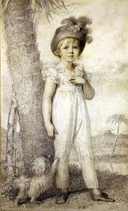 Garçon portant un chapeau à plumes - Richard Cosway