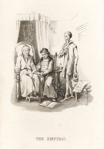 Le squelette de la Mort et le charlatan, 1827 (gravure) - Richard Dagley