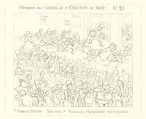 1849, Une gare montrant les voyageurs se rafraîchissant - Richard Doyle