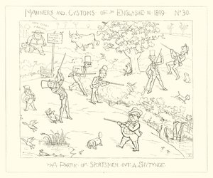 1849, Une partie de chasseurs en train de tirer - Richard Doyle