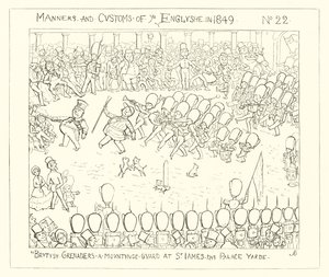 1849, Les grenadiers britanniques montant la garde à la cour du palais St James - Richard Doyle
