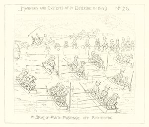 1849, Le sport de la pêche en barque à Richmond - Richard Doyle