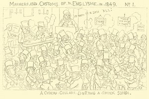 Une cave à cidre pendant une chanson comique - Richard Doyle