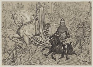 Édouard le Prince Noir, avec son prisonnier le roi Jean de France, entrant à Londres