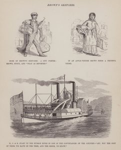Page du Tour américain de Messieurs Brown, Jones et Robinson (gravure) - Richard Doyle