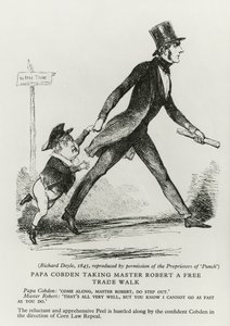 Papa Cobden emmenant Maître Robert pour une promenade de libre-échange - Richard Doyle