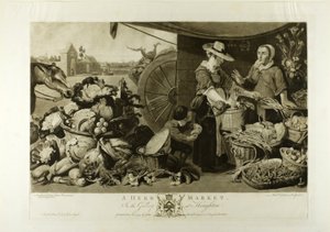 Un marché aux herbes, de la galerie Houghton - Richard Earlom
