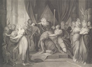 Le roi Lear chassant sa fille Cordelia, Shakespeare, première publication 1792, réédité 1852
