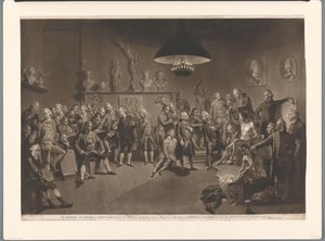 Membres de la Royal Academy dans un intérieur avec modèle masculin nu, 1768