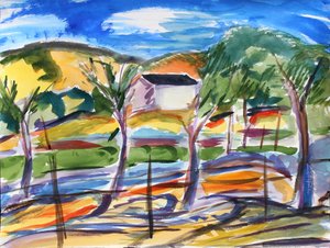 Champ et maison solitaire, 2019 - Richard Fox