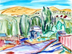 Maisons et collines