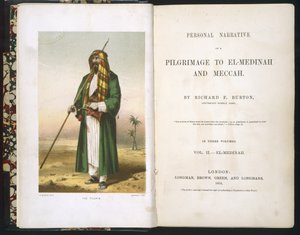 Page de titre de Richard F. Burton, "Bericht über meine Pilgerfahrt nach Medina und Mekka", Band II, 1855