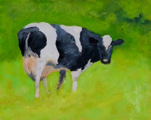 Vache noire et blanche - Richard Gombar