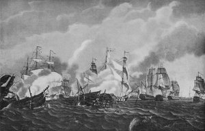 Action au large de San Domingo, vers 1807 - Richard Harraden