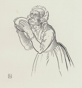 La vieille femme et la jarre à vin