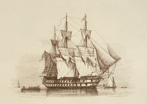 Canopus 80 canons Première classe 2e rang, vers 1849 - Richard Henry Nibbs