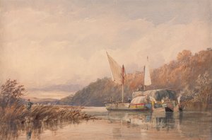 Barges de foin et de bois sur le Conway