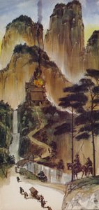 Monastères chinois (lithographie couleur)
