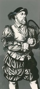Le roi Henri VIII avec une raquette de tennis
