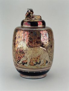 Vase et couvercle en lustre, Pilkington Royal Lancastrian - Richard Joyce