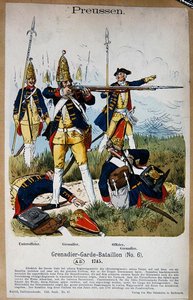 Grenadiers et officiers prussiens en 1745, c.1890 - Richard Knoetel