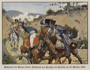 Mort héroïque du prince Louis Ferdinand de Prusse à la bataille de Saalfeld - Richard Knotel