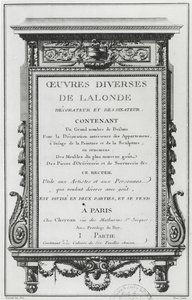 Frontispice de Oeuvres diverses de Lalonde, décorateur et dessinateur - Richard Lalonde