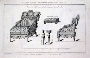 Fauteuil bergère de style turc, des Œuvres diverses de Lalonde, décorateur et dessinateur, publié 1780-96 - Richard Lalonde