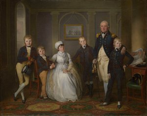 Capitaine Richard Grindall (1750-1820) et sa famille, vers 1800 - Richard Livesay