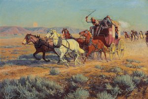 Diligence poursuivie par des Indiens à cheval, 1912 - Richard Lorenz