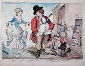 John Bull à Paris entre une averse et une puanteur - Richard Newton