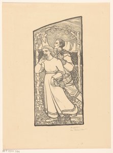 Fille avec un panier et garçon avec une corde - Richard Nicolaüs Roland Holst (signed by artist)