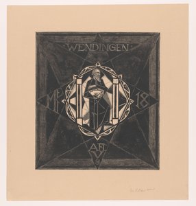Conception de couverture pour : Wendingen, 1918 - Richard Nicolaüs Roland Holst (signed by artist)