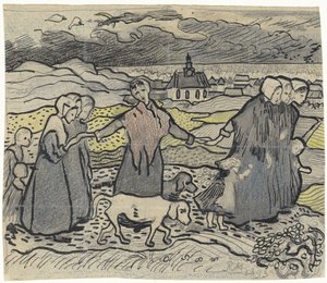 Femmes de pêcheurs dans les dunes - Richard Nicolaüs Roland Holst