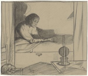 Femme Hogerhuis, assise au lit (deuxième projet) - Richard Nicolaüs Roland Holst