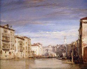 Vue du Grand Canal de Venise, depuis le Palazzo Bernardo vers le pont du Rialto - Richard Parkes Bonington