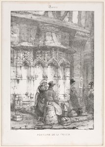 Vestiges et fragments architecturaux : Rouen - Fontaine de la Crosse, 1827