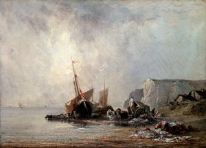Bateaux sur la côte normande, 1823 - Richard Parkes Bonington