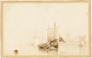 Bateaux dans un port - Richard Parkes Bonington