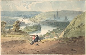 Rouen, View from Bon-Secours - Richard Parkes Bonington