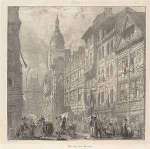 Rue du gros-horloge, Rouen - Richard Parkes Bonington