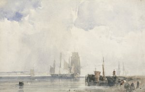 Navires sur un estuaire - Richard Parkes Bonington