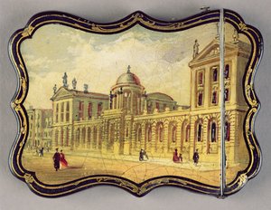 Étui à cartes victorien, avec une scène du Queen