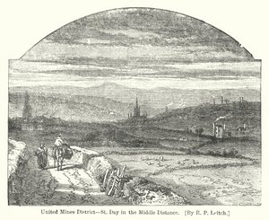 District des Mines Unies, St Day au loin (gravure) - Richard Principal (after) Leitch