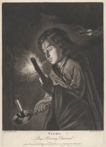 Nuit - Garçon soufflant sur du charbon - Richard Purcell