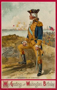 George Washington à Yorktown (chromolitho) - Richard Veenfliet