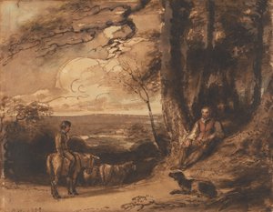 Conversation sur une route de campagne - Richard Westall