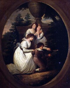 Groupe familial dans un jardin, vers 1790 - Richard Westall